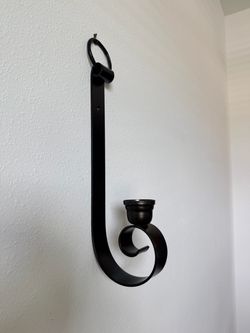 Black Metal Wall Candle Sconce