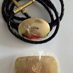 Two Pieces Bolo Tie And  Belt Buckle, Flying Eagle, NEW
