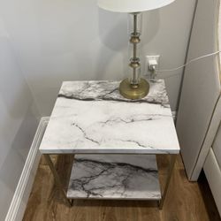 Bedside Table & Lamp