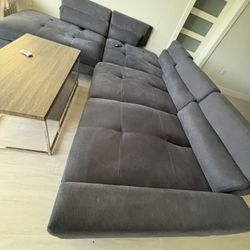 Modern Sectional Sofa in Navy Blue