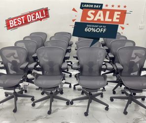 HERMAN MILLER REMASTERED AERON SIZE B FULLY LOADED $775 EACH MANY AVAILABLE DELIVERY AVAILABLE FOR A FEE