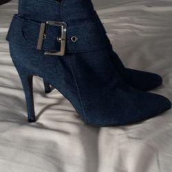 Forever Denim High Heeled Ankle Boots (Size 7.5)