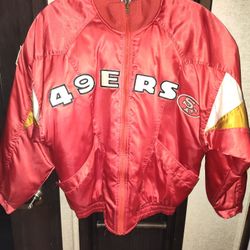 Vintage 49ers Red Satin Jacket