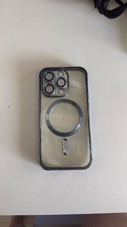 iphone 14 pro case (clear with blue)