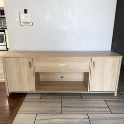 BRAND NEW!!! Beige & Gold T.V Stand/Entertainment Center 66”