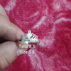 925 Sterling Silver Woman's Ring/Anillo De Corona De Plata 925 Para Dama
