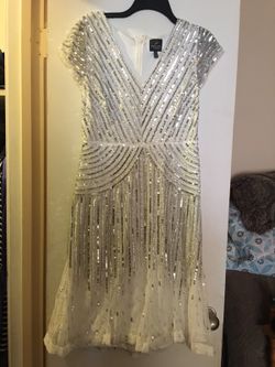 Silver and white dress for sale