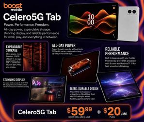 Celero5G Tab $59.99