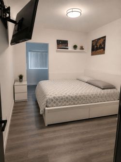 IKEA MALM King Bed Frame with Mattress and 4 drawers on the bottom