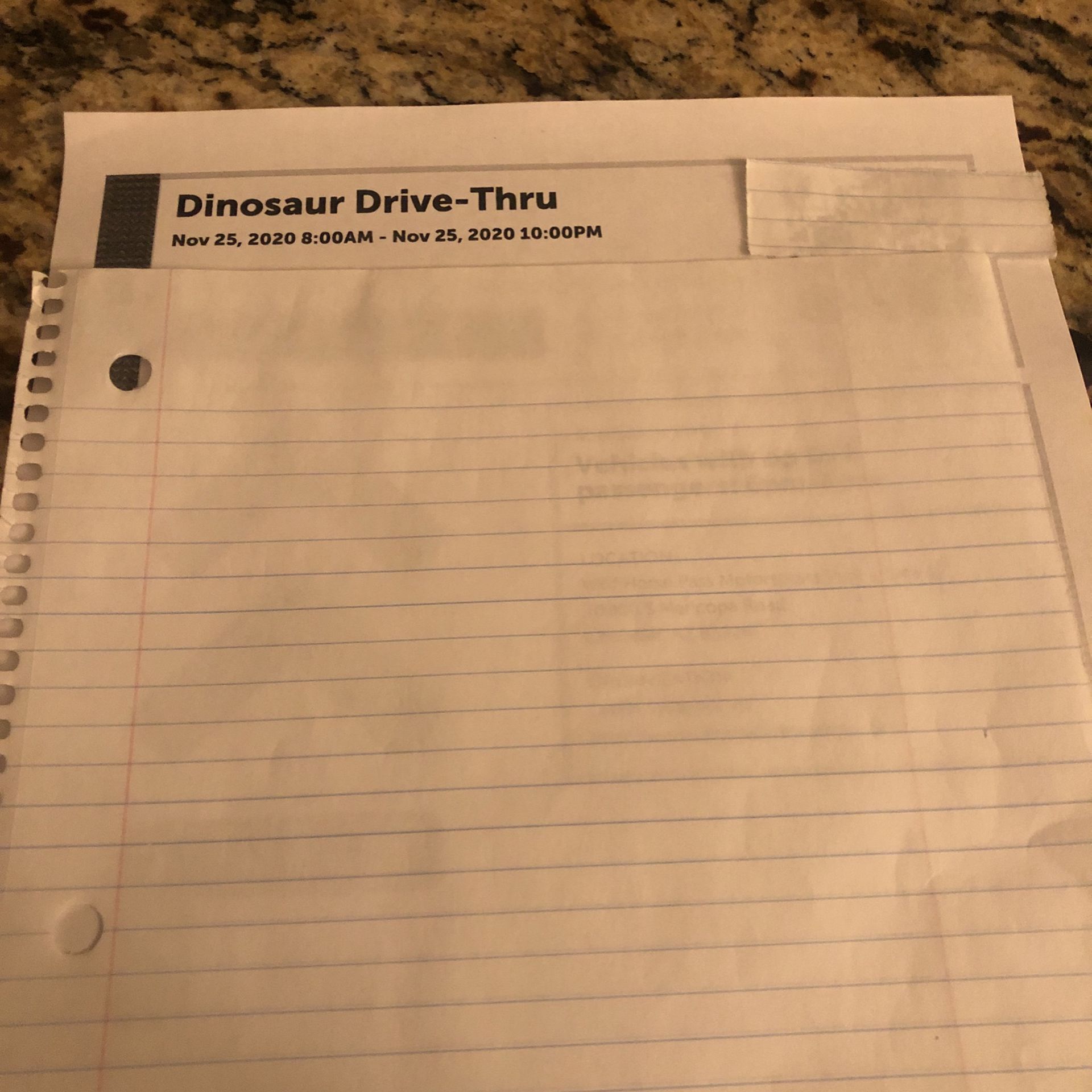 Dinosaur Drive-Thru Nov 25, 2020