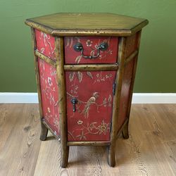 Vintage Hexagonal Accent Table 