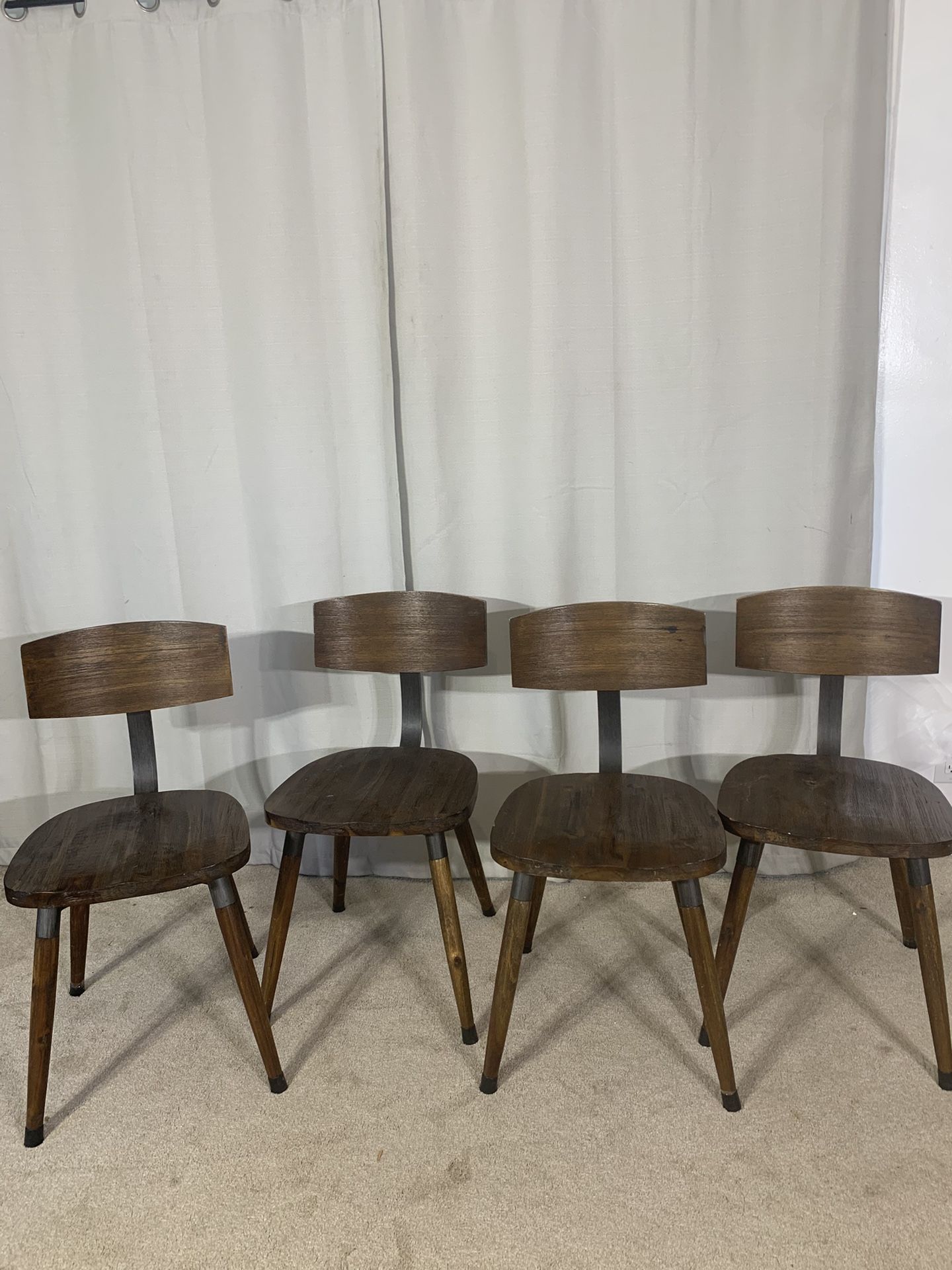 Rustic Industrial Dining Chairs (4)