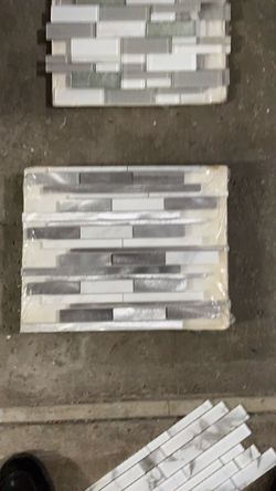 Gray and White Linear Mosaic Tile Sheet