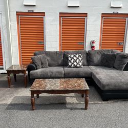 2 Piece Couch Set + 2 Coffee Tables 