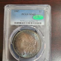 1887 PCGS MS63 CAC Morgan Toner