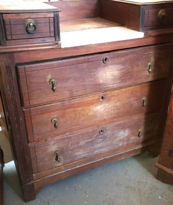 Antique VINTAGE DRESSERw/Marble See Add