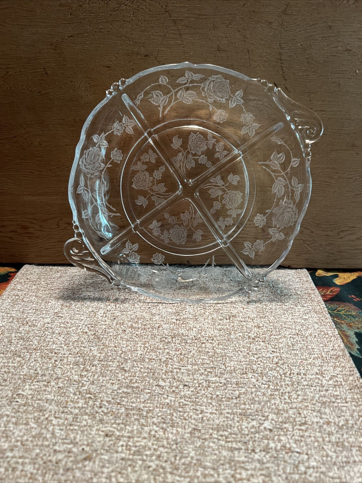 Heisey Rose Divided Dish