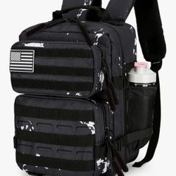 (Black&white)9L Mini Tactical Backpack for Men and Women Tactical Backpack Small for Hiking