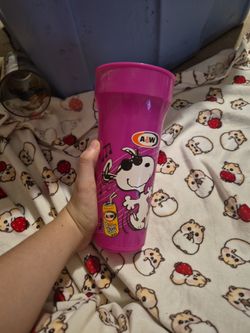 A&W Snoopy Pink Plastic Cup