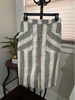 Anthropologie Quincy Embroidered Skirt