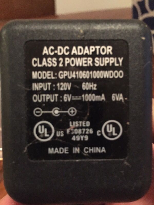 AC Adapter - Specs as shown