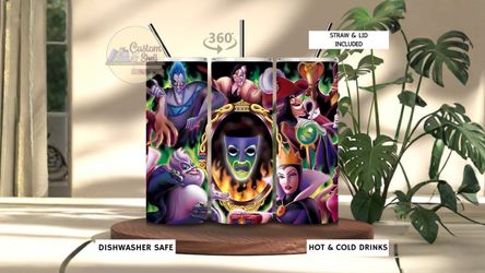 Disney Villains 20 Oz Stainless Steel Tumbler (READ DESCRIPTION)