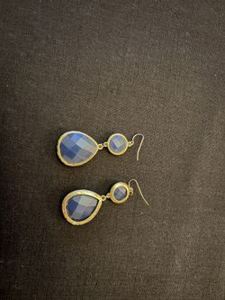 Nordstrom Blue and Gold Earings
