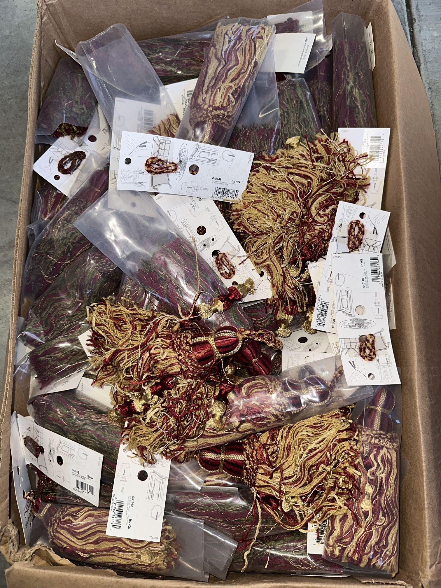 Burgundy & Gold Tassels