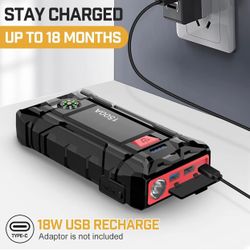 Car Jump Starter 1500A Peak 15800mAh Battery Starter Up to 7L Gas and 5.5L Diesel Engine 12V Auto Jump Starter Box Power Bank with USB and Type C Port