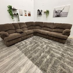 Brown Sectional Couch Pull Out Bed - Free delivery 
