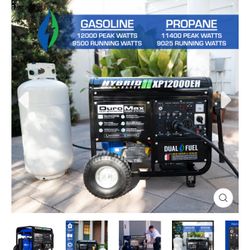 DuroMax 12,000 Watt Dual Fuel Portable Generator - Used Once