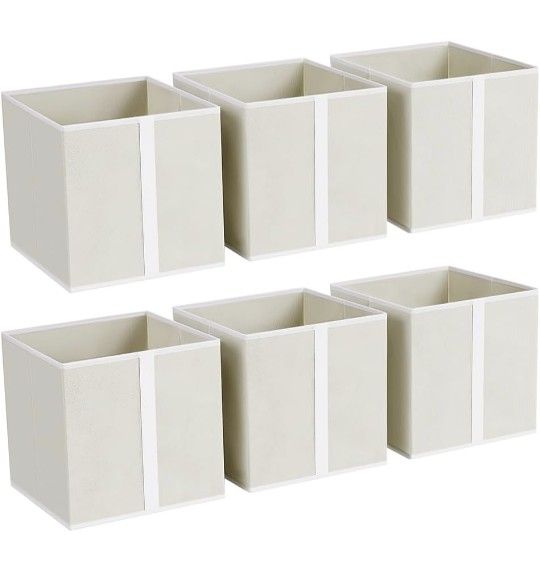 11 Inch Storage Cubes - Foldable Cube Storage Bins with Handle, Decorative Storage Baskets Bins, Closet Organizers and Storage for Toys, Clothes, 6 Pa