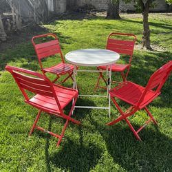 Outdoor Foldable Table And 4 Chairs