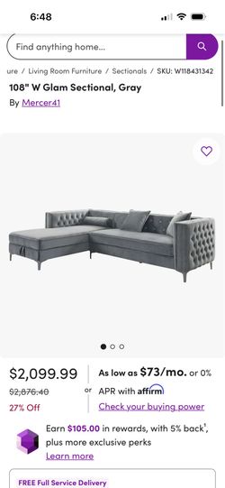 Light Blue Velvet Sofa (2 parts)