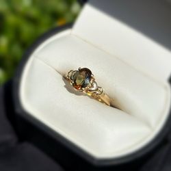 Jewelry 14k solid yellow gold andalusite 0.80CTW ring size 6.00