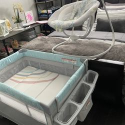 Brand New. Never Been Used Pack N Play And Swing 