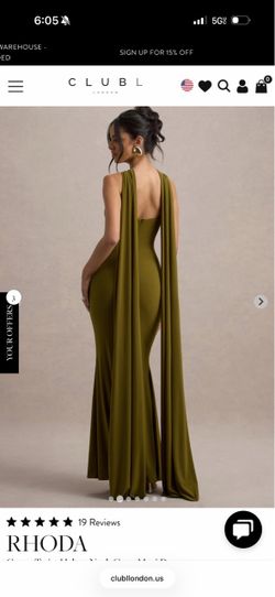 Olive Green Club L London Dress – Size 14 – $80