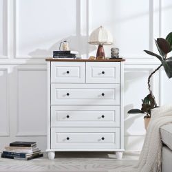 6 Drawers Dresser Bedroom Furniture Storage Chest Organizer Closet Cabinet