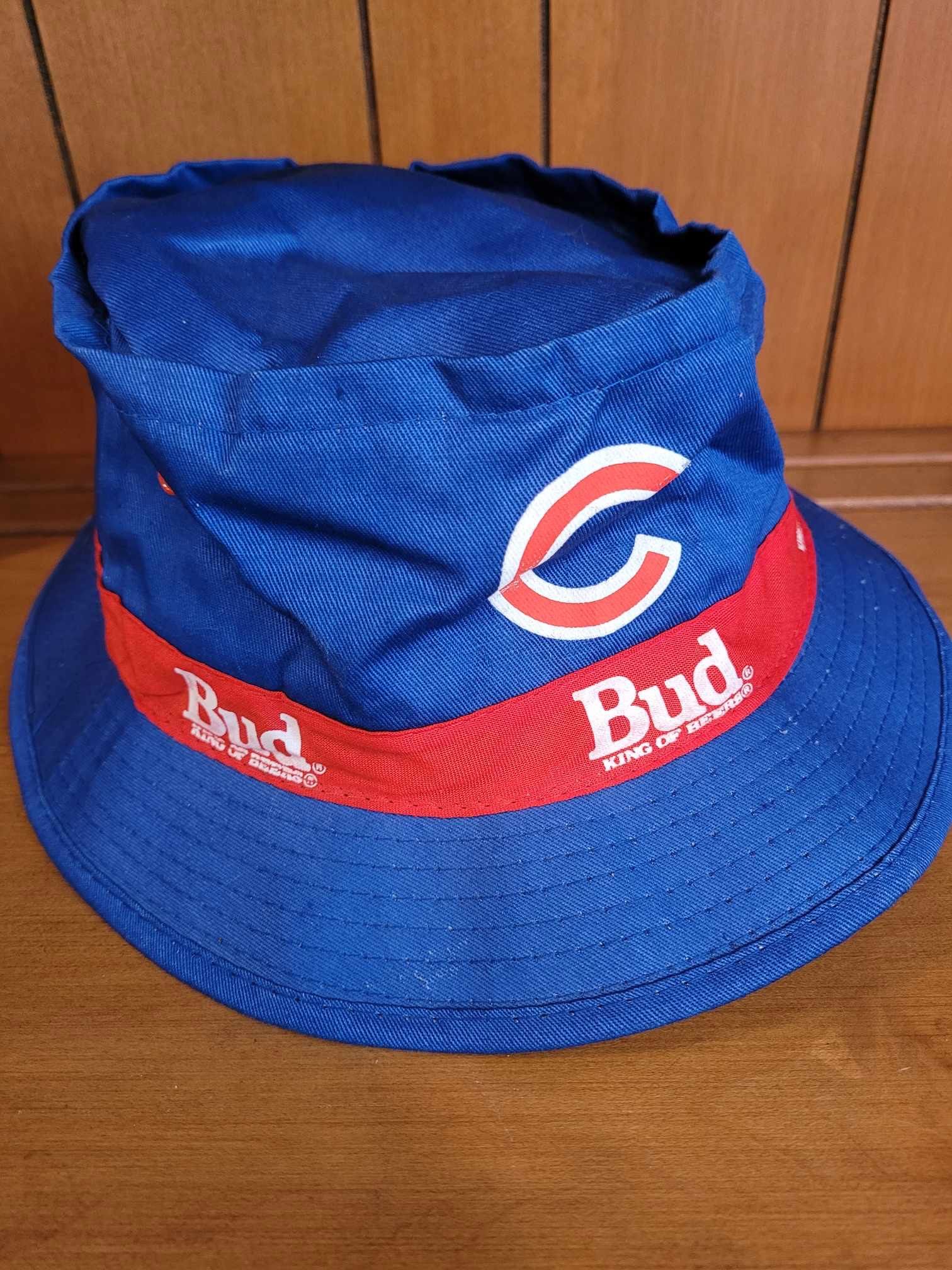 Vintage MLB Chicago Cubs Baseball Budweiser Blue Bucket Hat Cap Adult Size Medium
