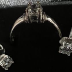Silver Earring And Ring Set 