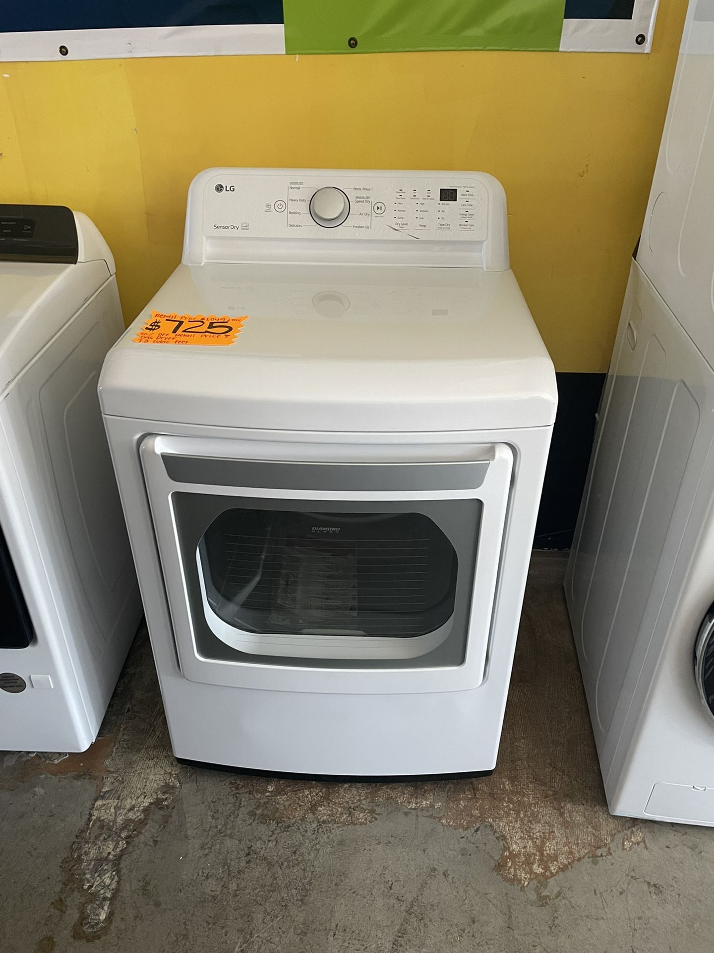 New LG Gas Dryer 7.3 Cubic Feet 