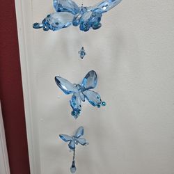 Turquoise blue Butterfly Hanging Ornament,