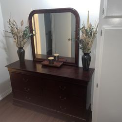 Solid Wood: All Matching 2 Dressers And 1 Night Stand