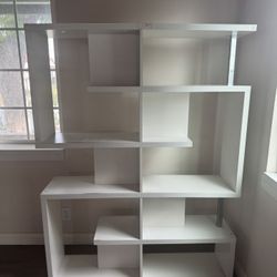Dexter Five Tier Double White Intricate Modern Book Shelf