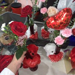 Valentines Vase Set Up 