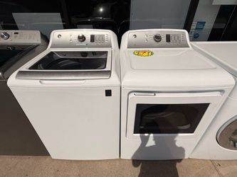 Used White GE Toploader Washer and Dryer