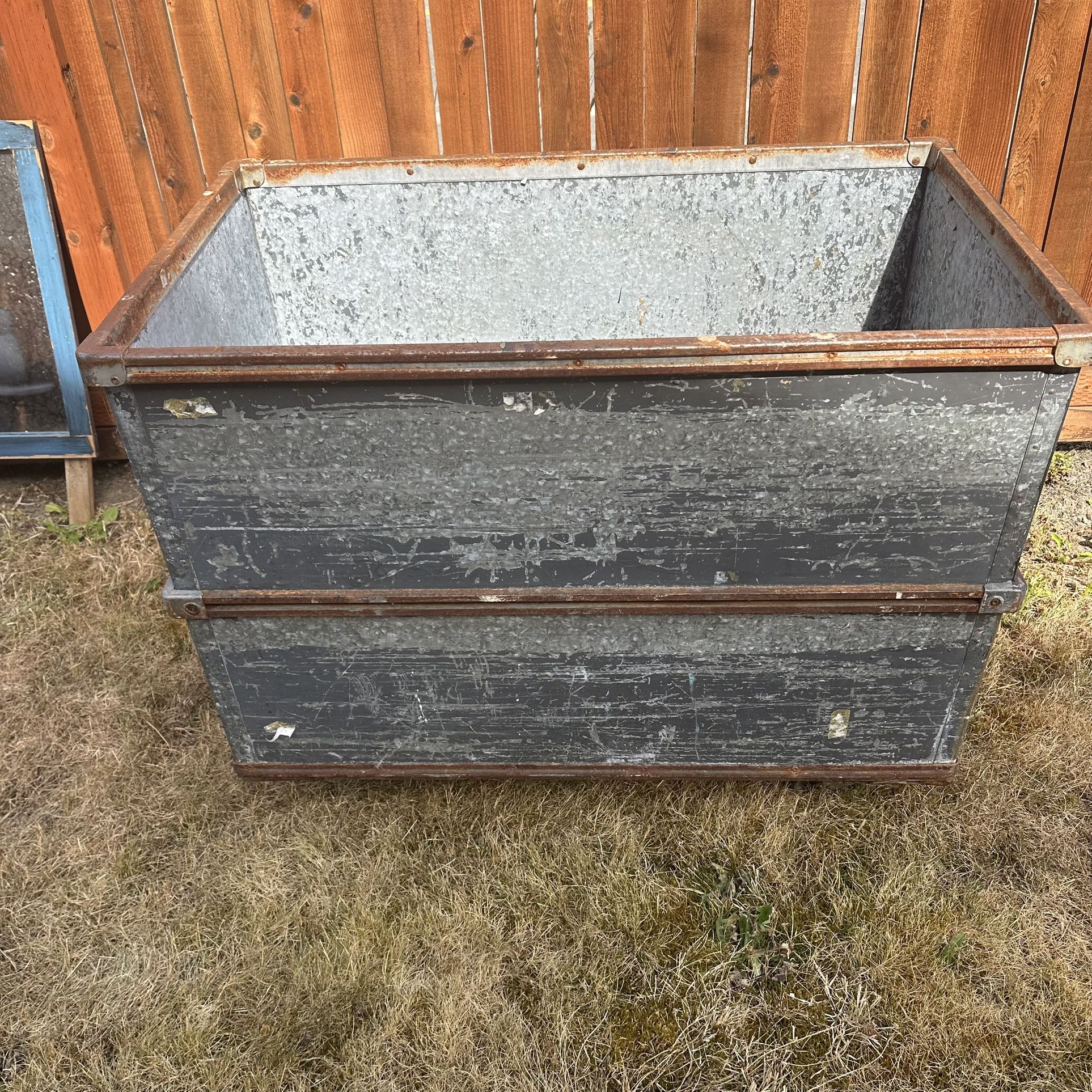 Old Metal Box Container On Four Wheelsi