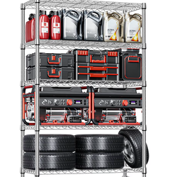 Heavy Duty 5-Tier Metal Storage Shelving Unit with Wheels – Like New – $70 Each