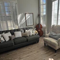 Sofa Couch And Wing Back Chair