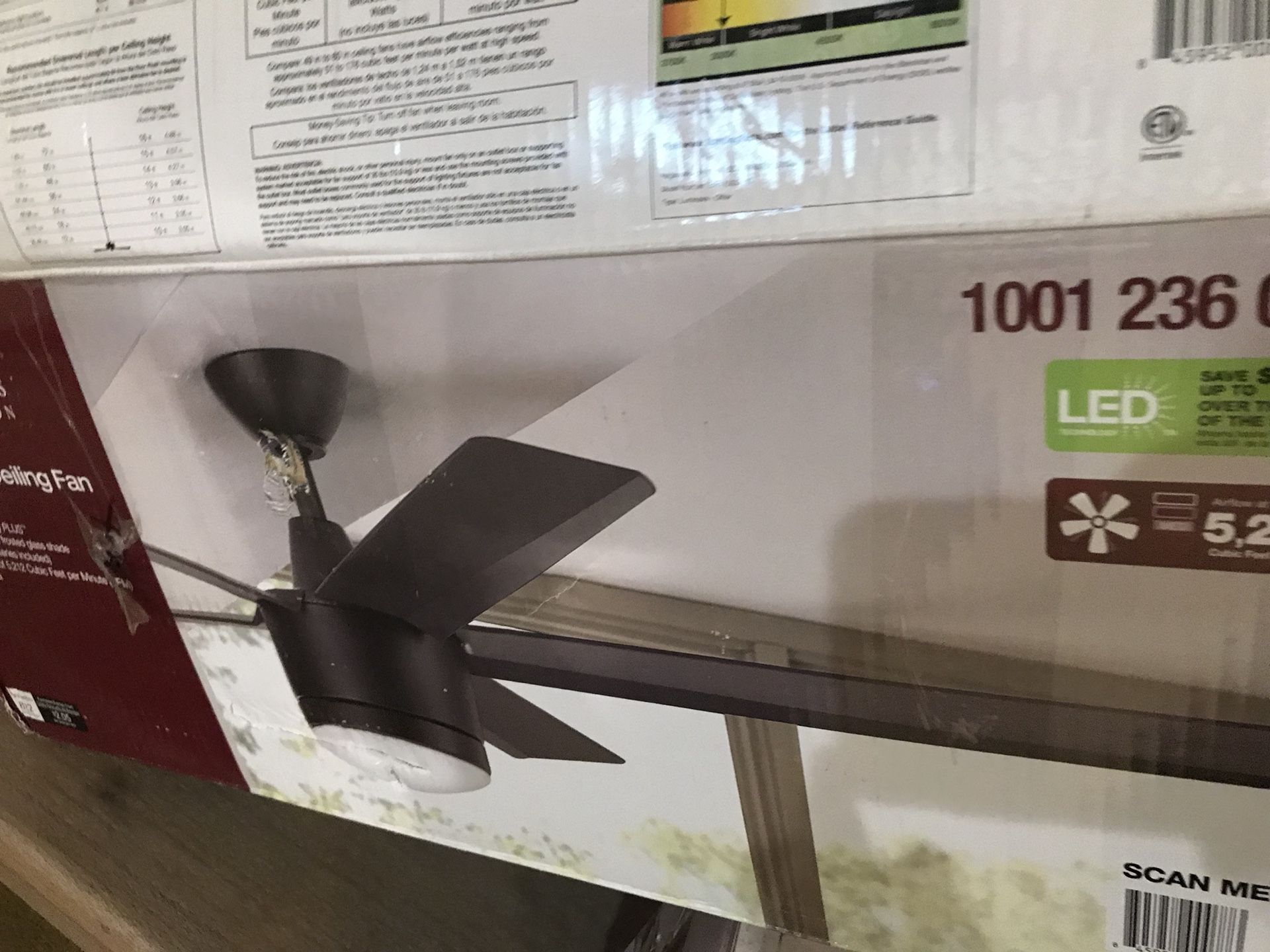 Home Decorators Collection 1001236066 Indoor Merwy Ceiling Fan 52\" Matte Black